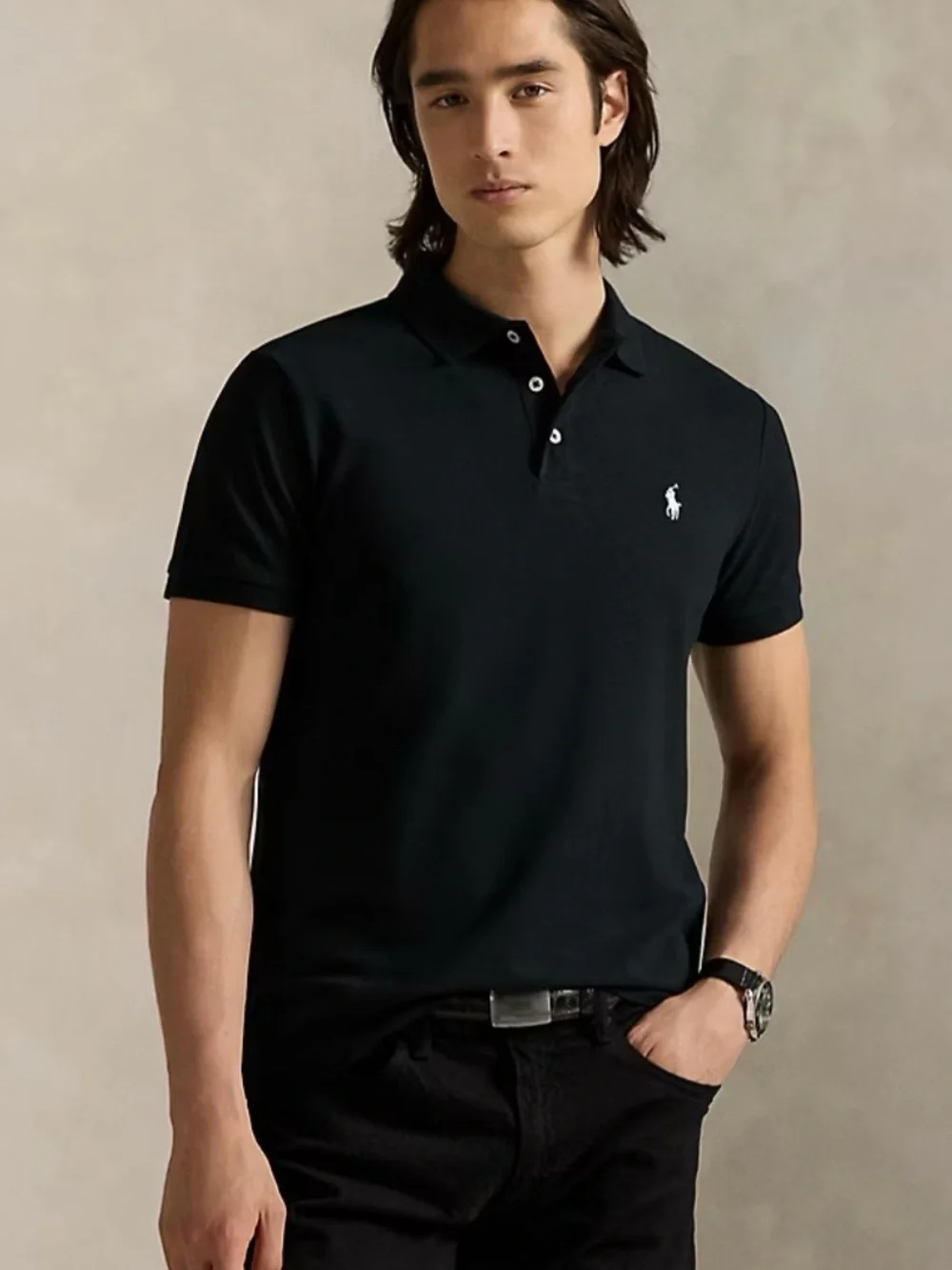 Polo Ralph Lauren Classic Fit Black Polo Shirt Size Medium